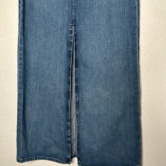 VTG Y2K Polo Ralph LOGO Lauren Jean Denim Maxi Skirt Size 28 Waist Back Pocket - Picture 7 of 11